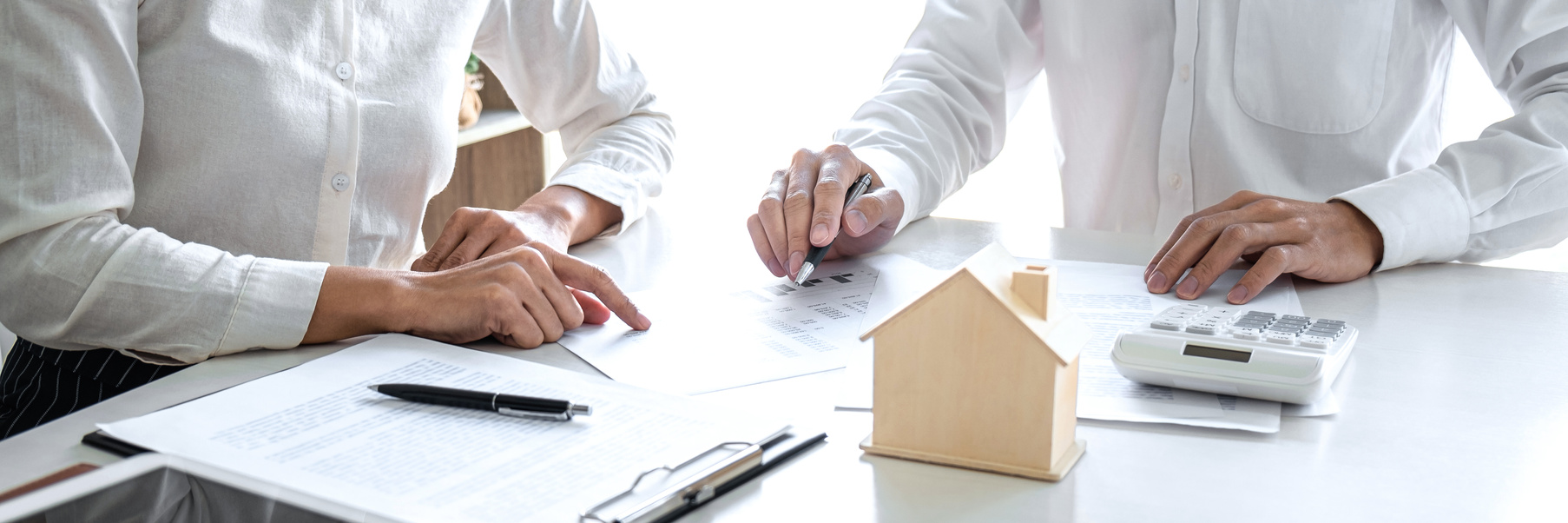 Real Estate Broker Agent Presenting and to Client